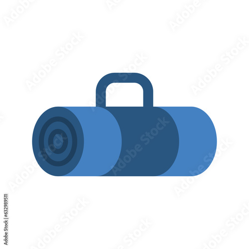 Camping mat icon. Travel travel mat or yoga mat isolated on white background.