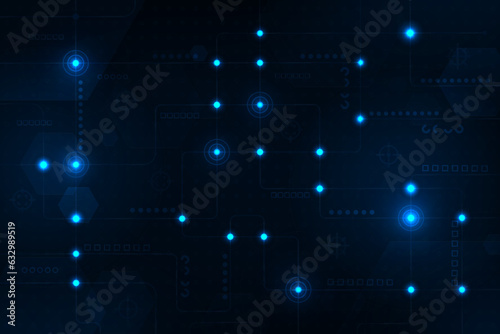 Vector abstract technology background. Hi-tech commucation futuristic concept background.