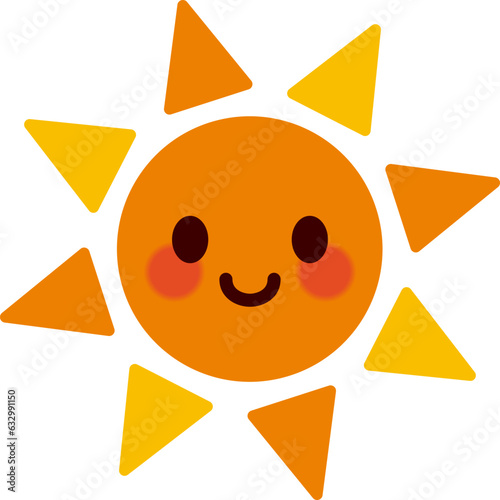 笑顔のお天気アイコン（太陽, 晴れ, 快晴）weather icon（sun, sunny, fine weather）