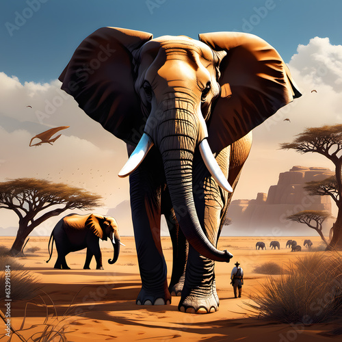 African elephants AI images