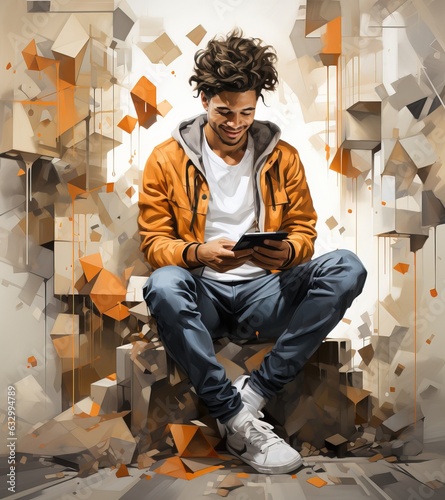 Man using a smartphone, gen...