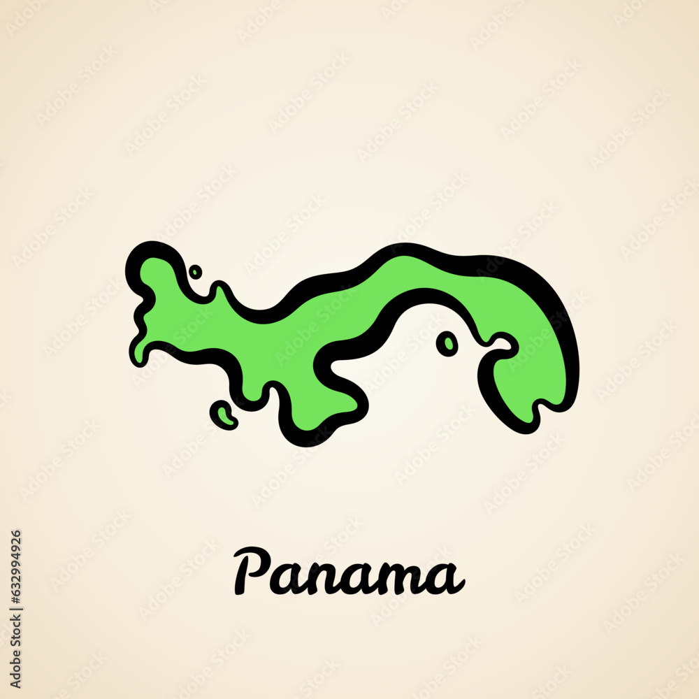 Fototapeta premium Panama - Outline Map