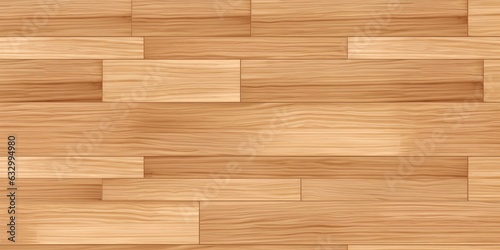 Seamless classic parquet wood floor background texture. Tileable light brown redwood  oak or pine hardwood horizontal planks repeat pattern. Wooden laminate or linoleum tiles. Generative AI