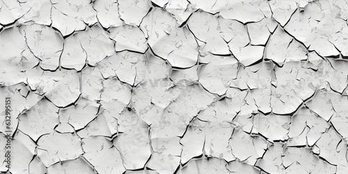 Seamless cracked peeling paint background texture. Tileable greyscale grunge crackle and cracks pattern overlay. Weathered and worn concept wallpaper or backdrop. High resolution 3D, Generative AI