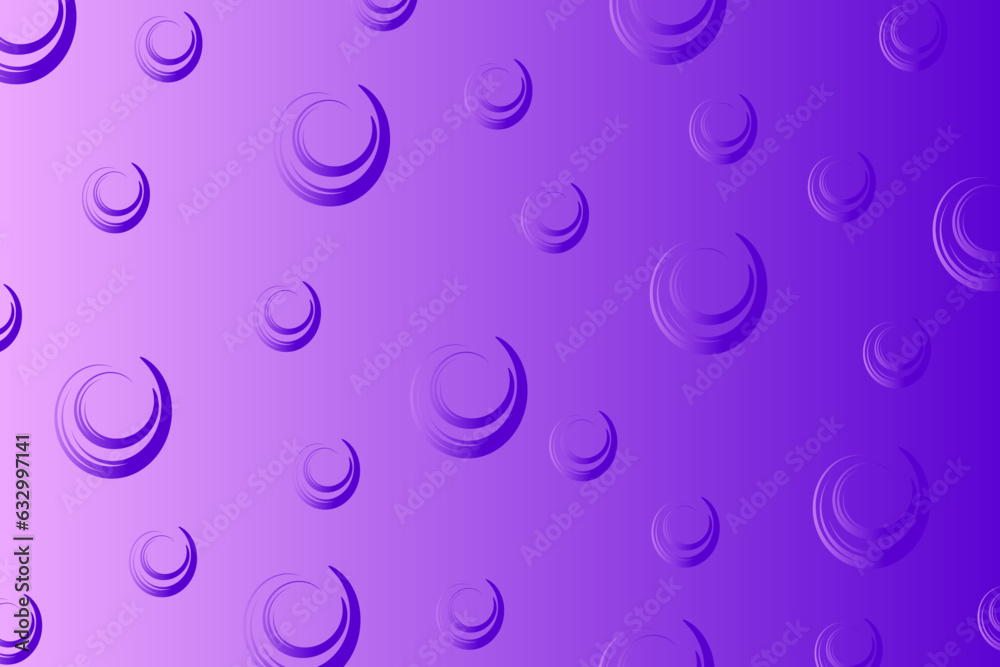 Abstract violet background with asymmetric violet lines in the form of spirals of different sizes	