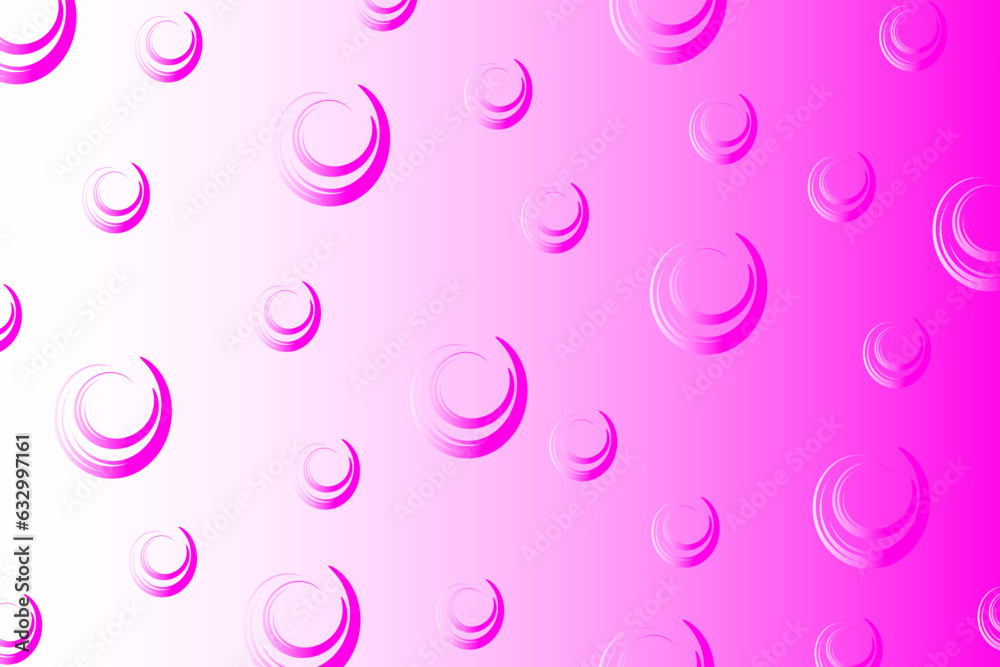 Abstract pink background with asymmetric pink lines in the form of spirals of different sizes	