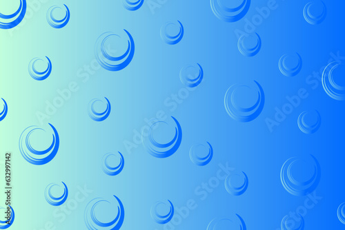 Abstract blue background with asymmetric blue lines in the form of spirals of different sizes 