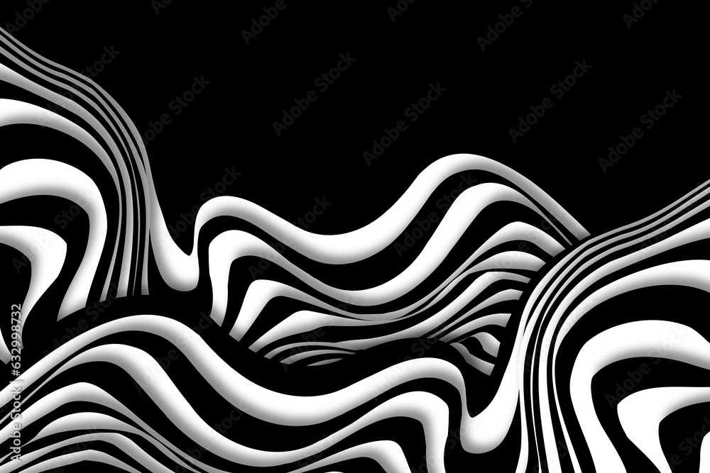 Black and White Wavy Stripes with Copy Space Black and White Wavy Stripes with Copy Space