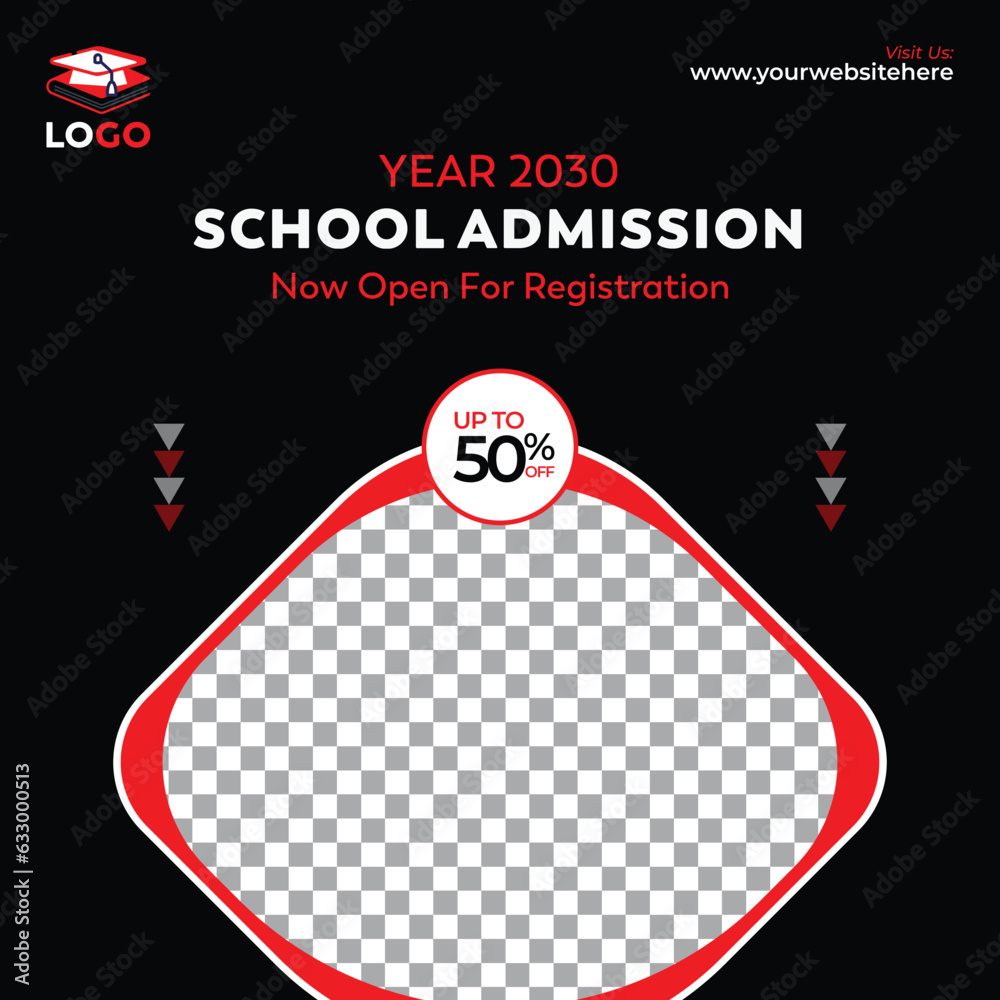 Back to school education school admission social media post or square web banner template Back to school education school admission social media post or square web banner template