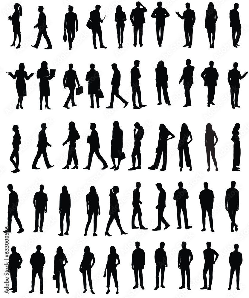 silhouettes of people working group of standing business people vector eps 10 silhouettes of people working group of standing business people vector eps 10