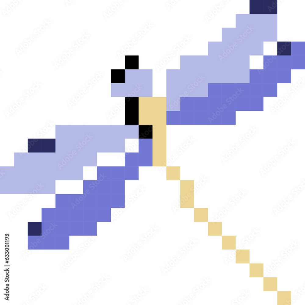 Dragonfly cartoon icon in pixel style Dragonfly cartoon icon in pixel style