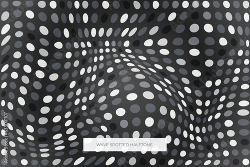Wavy Spotted Halftone Background