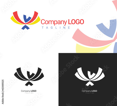 Geometric style sport  competition logo concept. Abstract design built from a winner. Creative minimal monochrome monogram symbol. Modern vector element emblem.