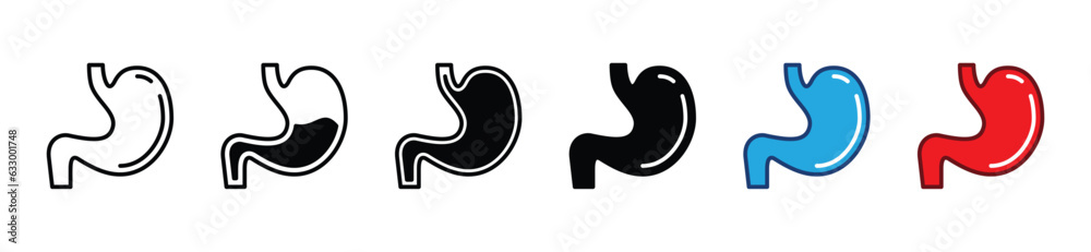 Stomach line and flat icons. Medical care icon. Vector illustration Stomach line and flat icons. Medical care icon. Vector illustration