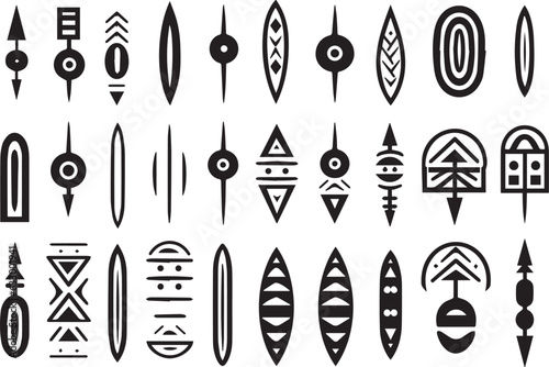 African tribal patterns and symbols vector illustration
