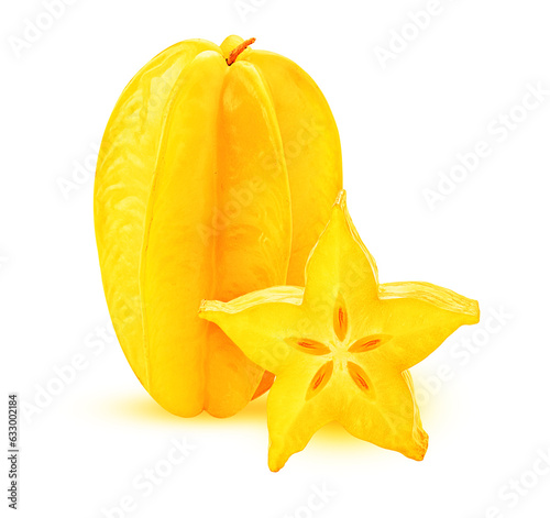 Yellow star fruit carambola with slice