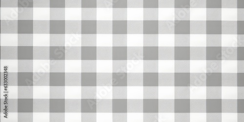 Seamless subtle light grey gingham checker tartan fabric pattern. Contemporary trendy monochrome gray plaid fashion textile overlay. Tablecloth or picnic blanket design background texture,GenerativeAI