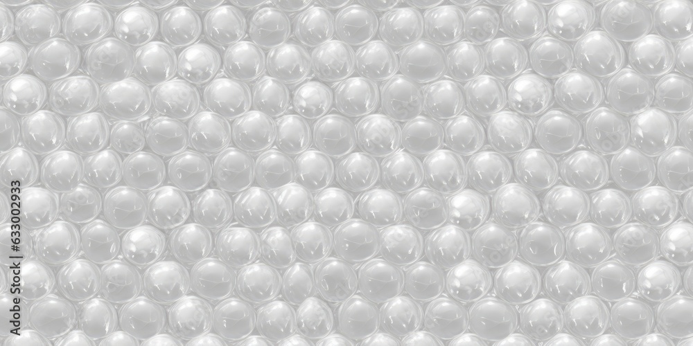 Seamless plastic air bubble wrap packing material background texture. Fragile shipping, moving or delivery concept cellophane bubblewrap transparent overlay film or backdrop pattern. Generative AI