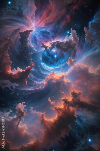 They marveled at the beauty of a nearby nebula, its swirling clouds of gas and distroyed like fire an abstract painting in the cosmos. © JALAL UDDIN
