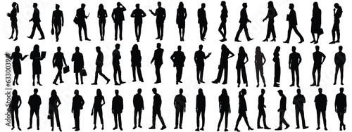 silhouettes of people working group of standing business people vector eps 10 photo