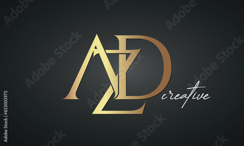 letters AZD golden logo icon premium monogram, creative royal logo design