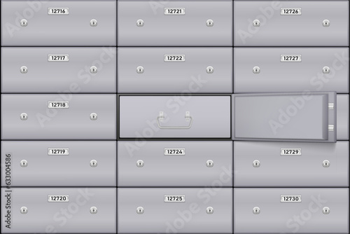 bank safe deposit box vector illustration