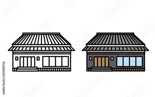シンプルな古民家のアイコン