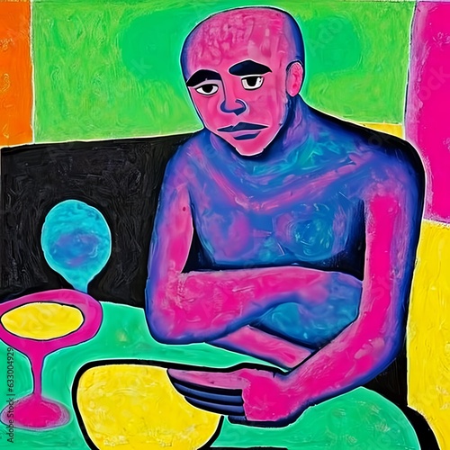 Man sitting at a table with...