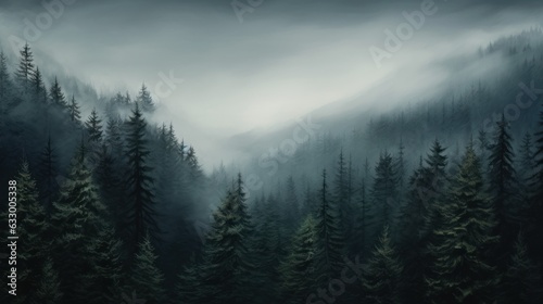 Dark Fog/mist over a moody Forest Landscape © ME_Photography