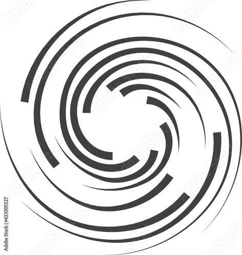 Spiral and swirl motion twisting circles design element set