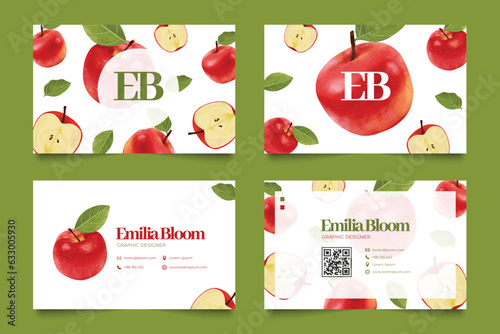 Apple Pattern Name Card Template