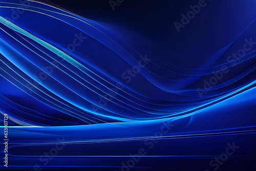 A beautiful Abstract futuristic dark blue business background with glowing 3d wave line light effect.