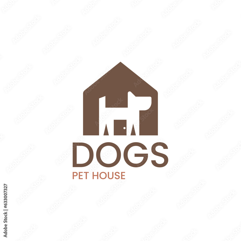 Dog house logo and icon design vector. House and puppy creative logo design