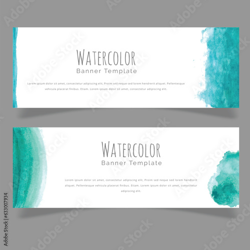 Turquoise Watercolor Texture Banner