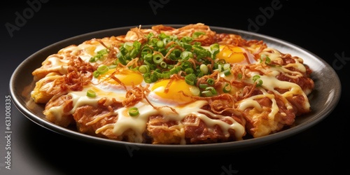 National dish of Japan, katsudon. Dish close-up. Generative AI