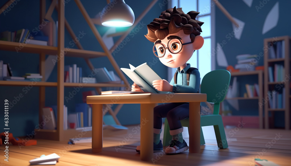 A boy sits at a desk in in class room front of a book, world students day images A boy sits at a desk in in class room front of a book, world students day images