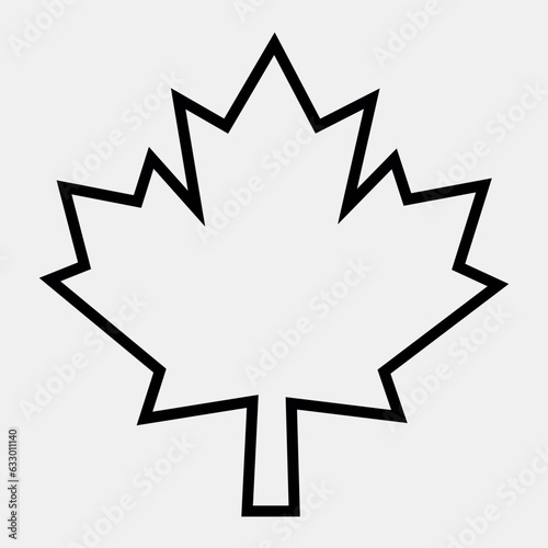 Canadian Maple Leaf outlined isolated vector illustration