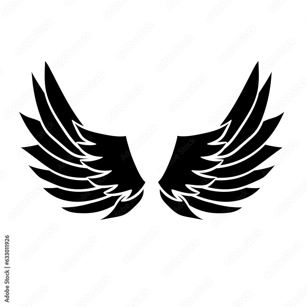 Fototapeta premium black wings angel vector