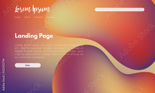 Red Abstract Fluid Shape Landing Page