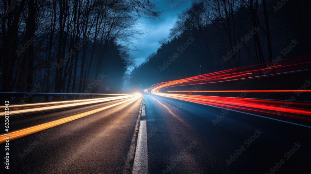 Road lights at night.
