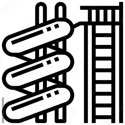 WATER SLIDE line icon,linear,outline,graphic,illustration