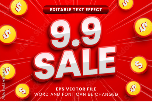 9.9 Shopping day promotion editable text effect