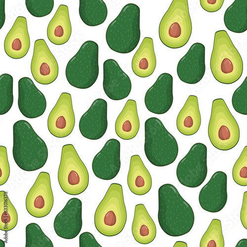Seamless Avocado Fruit Pattern