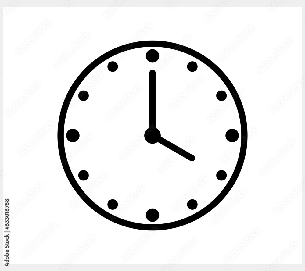 Clock icon isolated Time symbol clipart Vector stock illustration EPS 10