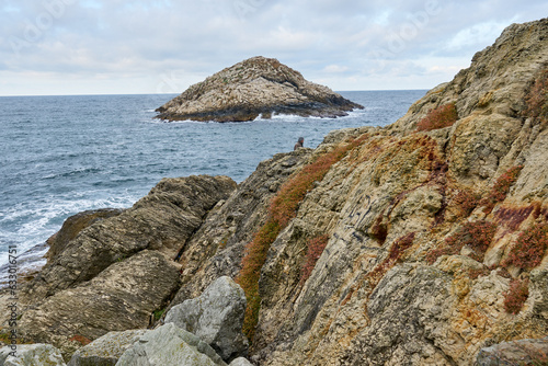 A deserted island in the Pacific ocean. photo