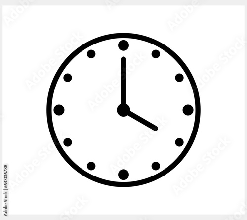 Clock icon isolated Time symbol clipart Vector stock illustration EPS 10