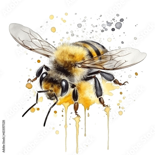 Watercolor Bumblebee Clipart  Bee Summer Clipart  Honeybee Clipart  Honey Jar  Insect Clipart made with AI generative technology