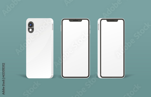 Multiple View of White Smartphone Mockup