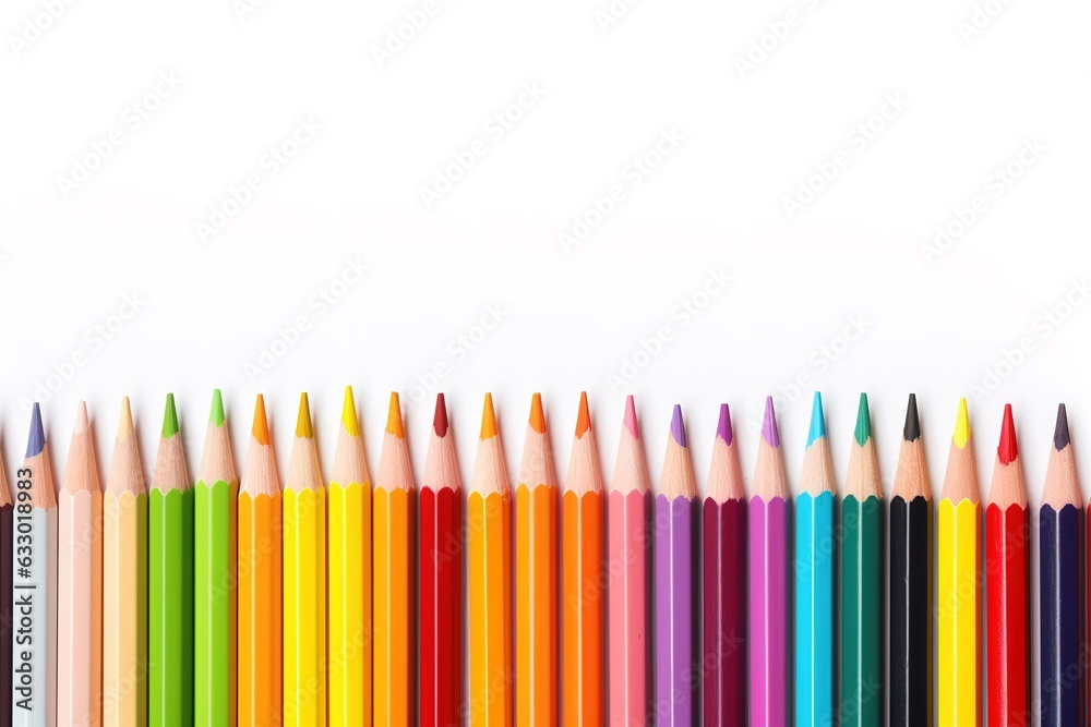 drawing colorful pencils on white background drawing colorful pencils on white background