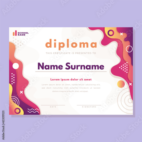 Gradient Colorful Orgaanic Shape Certificate Template